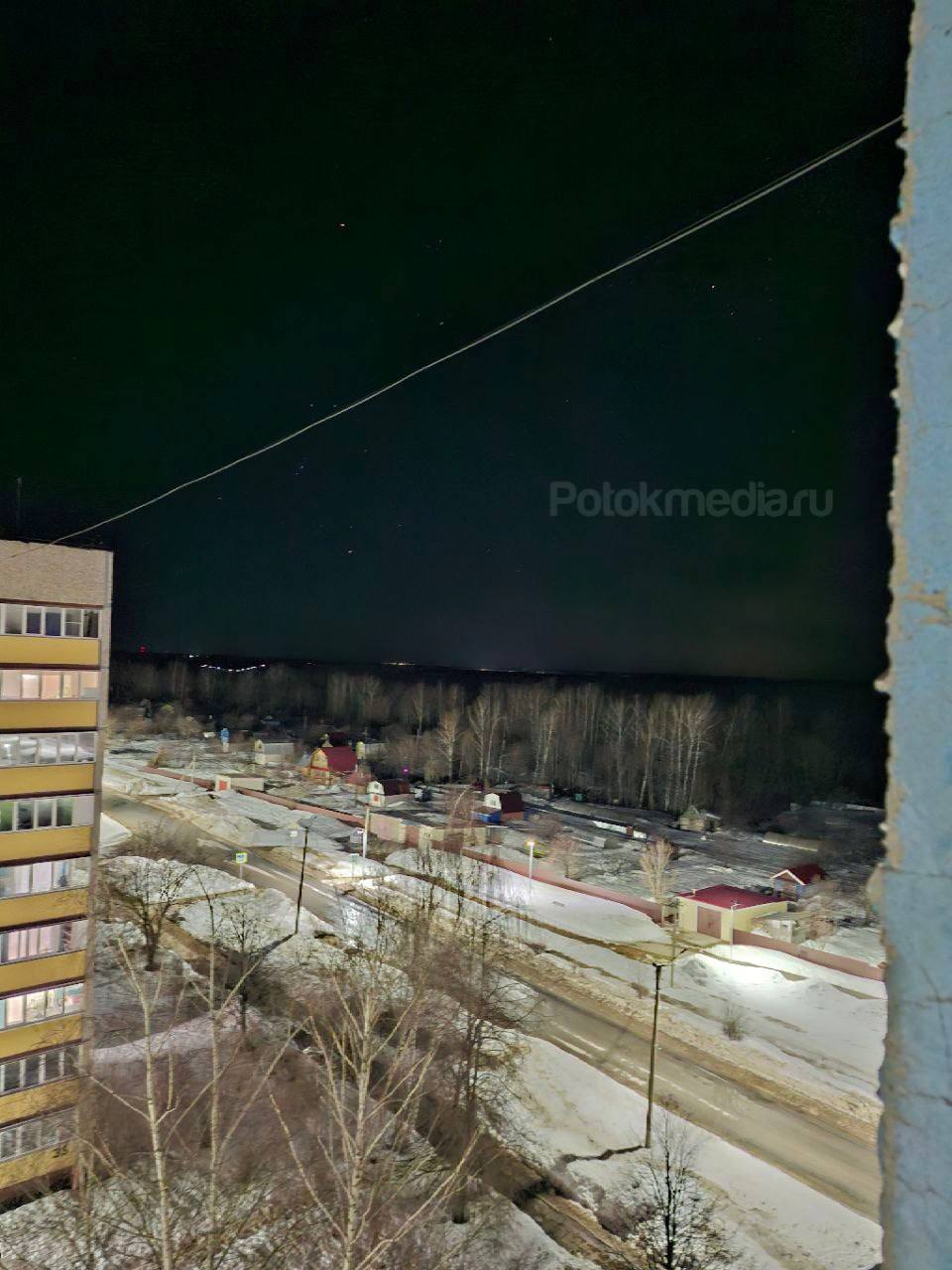 Вот так видно северное сияние в Козьмодемьянске