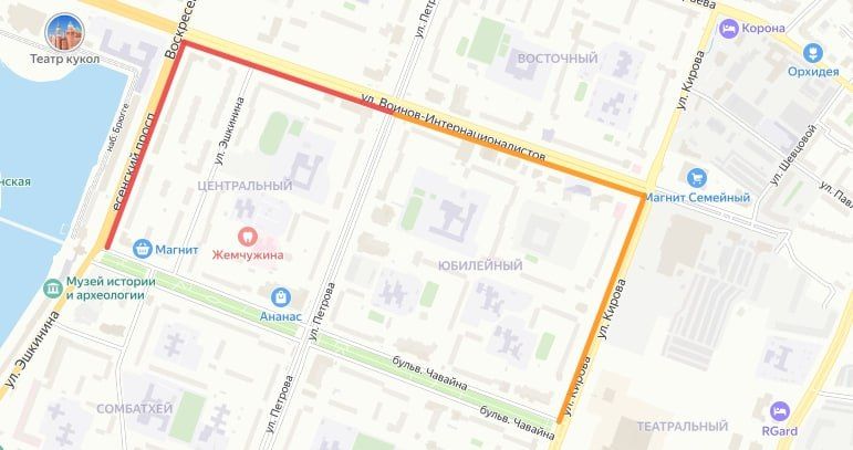 В субботу, 20 июня, с 8:30 до 15:00 будут перекрыты: