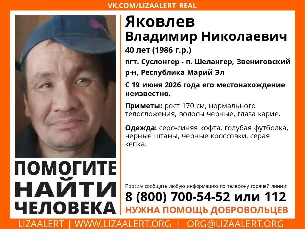 Внимание! Пропал человек!. Пропал #Яковлев Владимир Николаевич, 40 лет , пгт