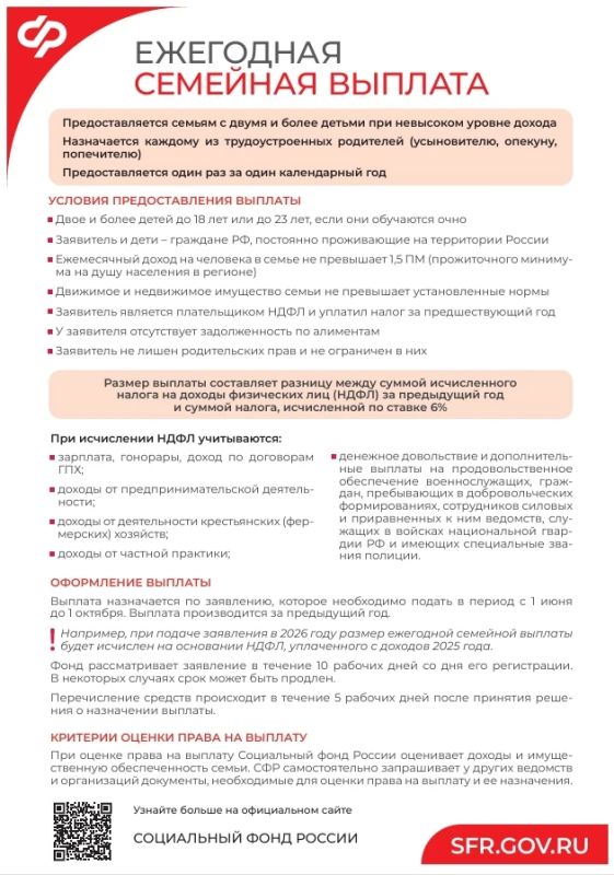 С 1 июня родители с детьми могут подать заявление на ежегодную семейную выплату С 1 июня родители с детьми могут подать заявление на ежегодную семейную выплату