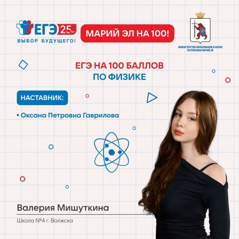 Марий Эл – на 100. Продолжаем чествовать наших выпускников, показавших максимальные результаты на ЕГЭ по физике! Радует также, что в 2026 году в республике не только в два раза увеличилось количество стобалльников по этому... Марий Эл – на 100. Продолжаем чествовать наших выпускников, показавших максимальные результаты на ЕГЭ по физике! Радует также, что в 2026 году в республике не только в два раза увеличилось количество стобалльников по этому...