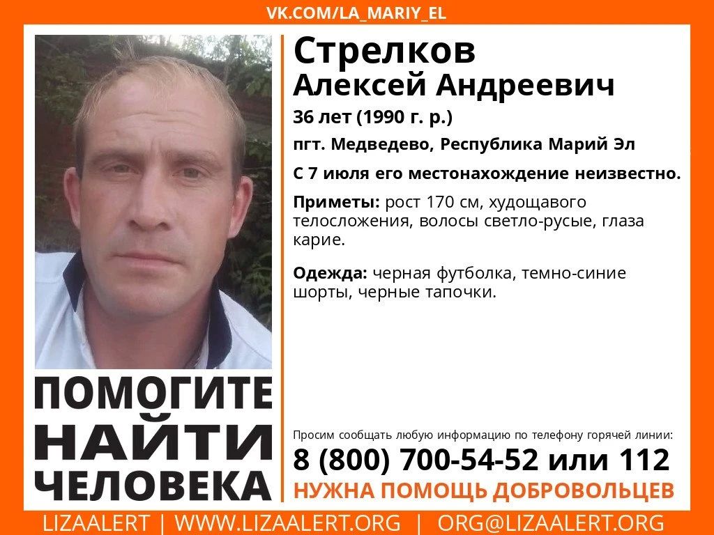 Внимание! Пропал человек!. Пропал #Стрелков Алексей Андреевич, 36 лет, пгт