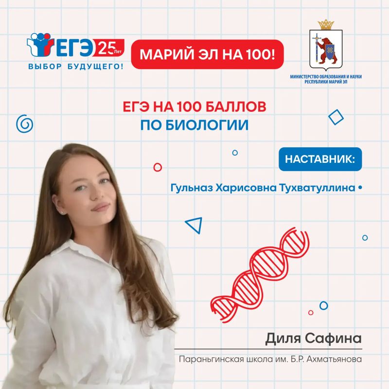 Марий Эл – на 100. Впервые в этом году в республике максимальные баллы на ЕГЭ по биологии получили сразу три выпускника Марий Эл – на 100. Впервые в этом году в республике максимальные баллы на ЕГЭ по биологии получили сразу три выпускника