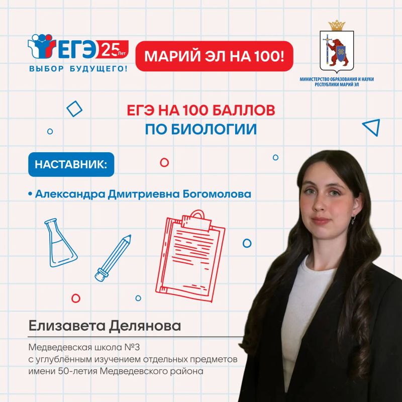 Марий Эл – на 100. Впервые в этом году в республике максимальные баллы на ЕГЭ по биологии получили сразу три выпускника Марий Эл – на 100. Впервые в этом году в республике максимальные баллы на ЕГЭ по биологии получили сразу три выпускника